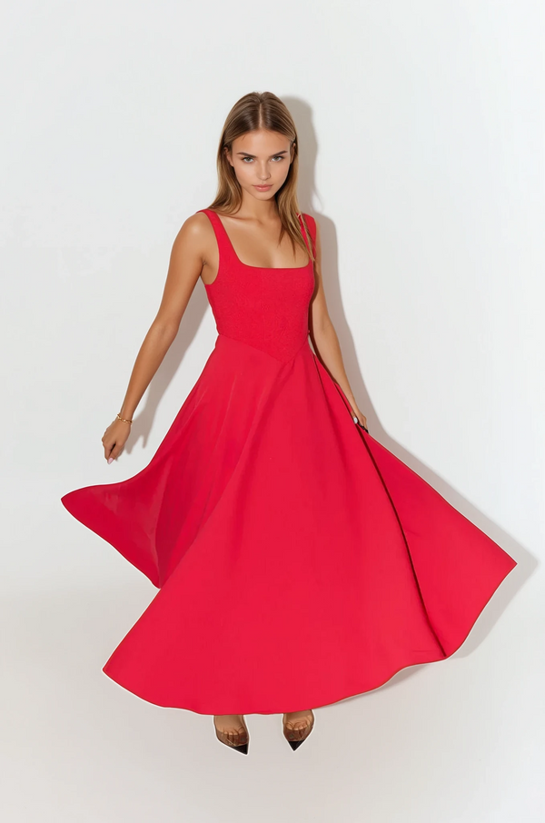 Mina | Rochie Midi cu Bretele Ajustabile