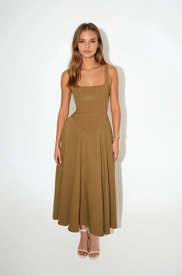 Mina | Rochie Midi cu Bretele Ajustabile