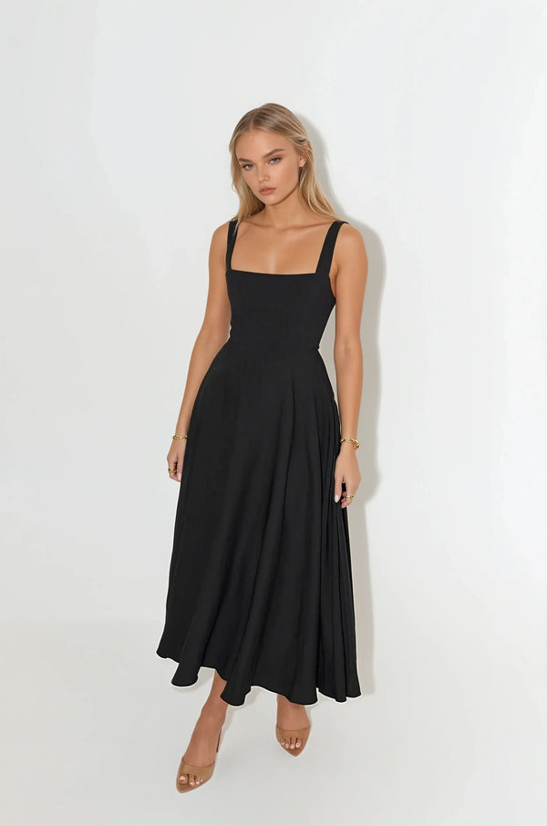 Mina | Rochie Midi cu Bretele Ajustabile