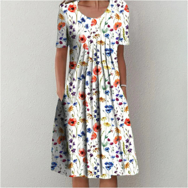 Fluture™ | Rochie Florală Elegantă și Casual cu Buzunare