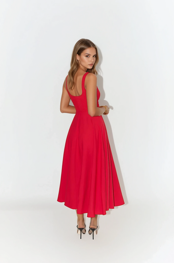 Mina | Rochie Midi cu Bretele Ajustabile