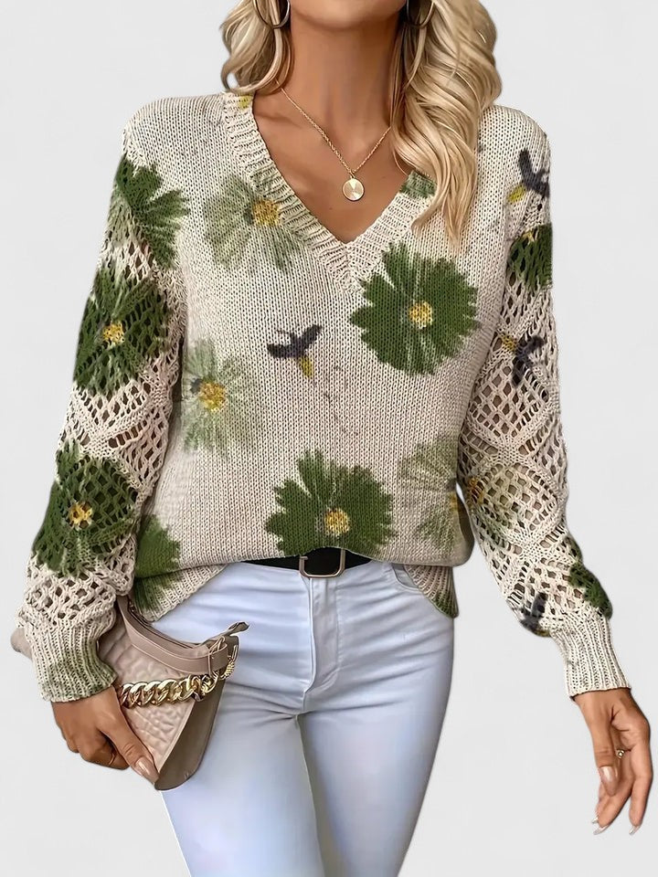 Aurélie | Pulover elegant cu imprimeu floral