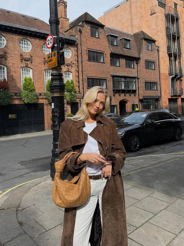 Fluture™ | Palton Trench din Suede