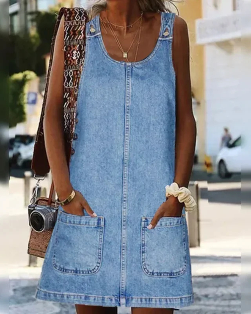 Aveline | Rochie de vară din denim cu croială avantajoasă