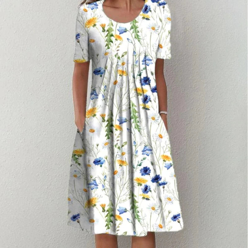 Fluture™ | Rochie Florală Elegantă și Casual cu Buzunare