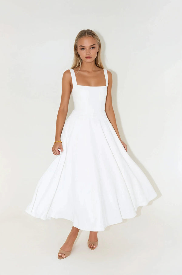 Mina | Rochie Midi cu Bretele Ajustabile