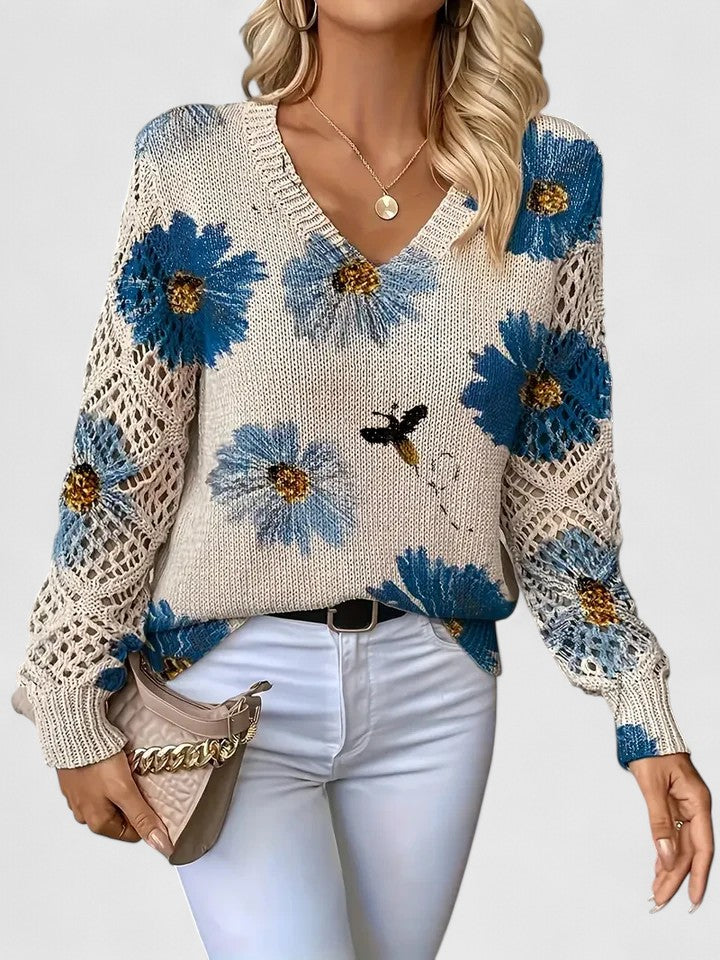 Aurélie | Pulover elegant cu imprimeu floral