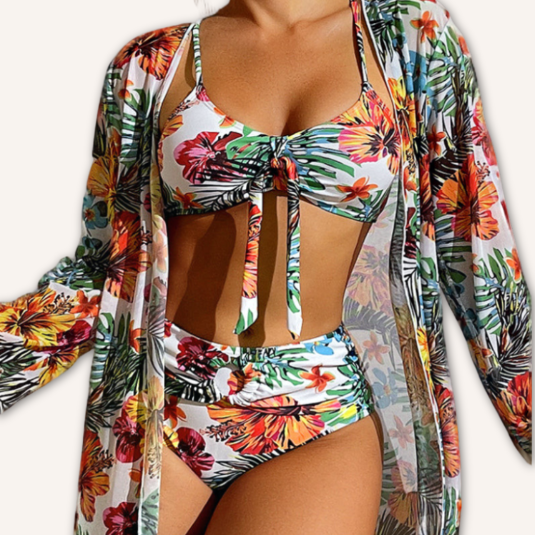 Glenda | Bikini cu fustă din flori