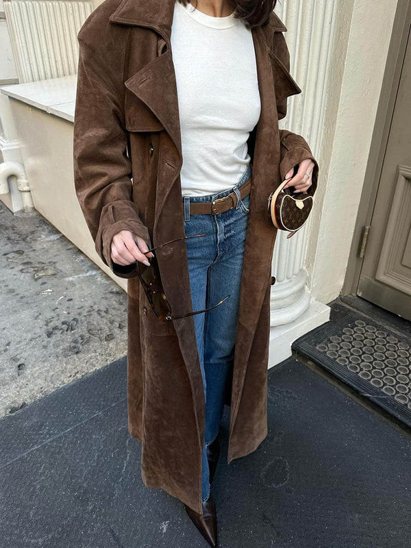 Fluture™ | Palton Trench din Suede