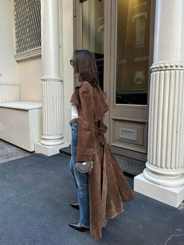 Fluture™ | Palton Trench din Suede