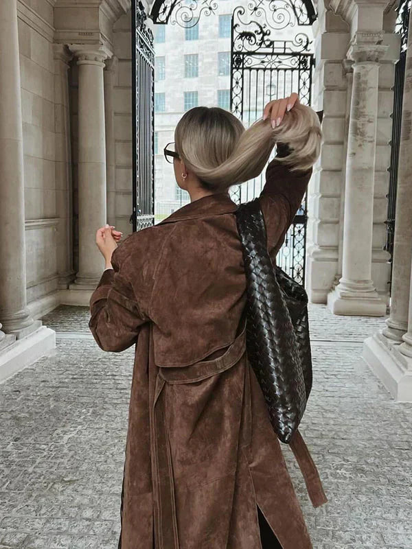 Fluture™ | Palton Trench din Suede